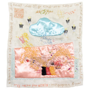 Susanne Henny Kolp Kinderstrand textile Arbeit für die Ausstellung kokon auf weiter Flur im Schimmer Schulstraße 13